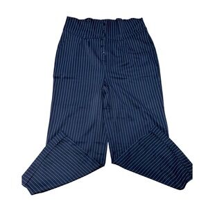 Unique Vintage Black White Pinstripe High Waist Button Fly Wide Leg Pants 2X 18